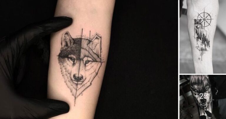 Lee más sobre el artículo 45 Ideas geniales de tatuajes de lobos y su significado