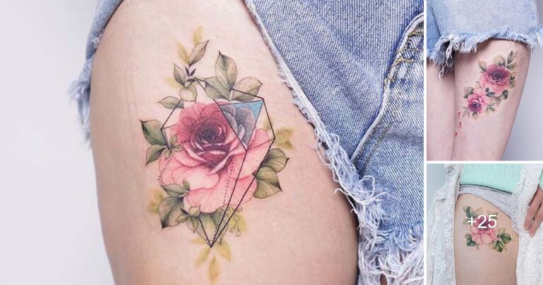 Lee más sobre el artículo Las 23 mejores ideas de tatuajes de rosas en el muslo para mujeres