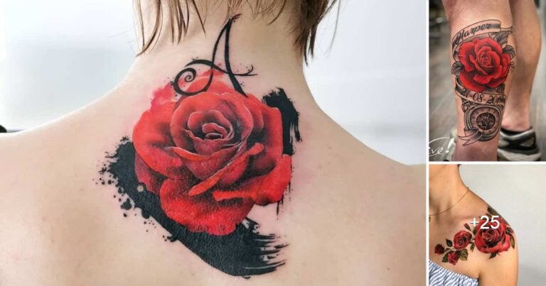 Lee más sobre el artículo Las 31 mejores ideas de tatuajes de rosas rojas (Significados)