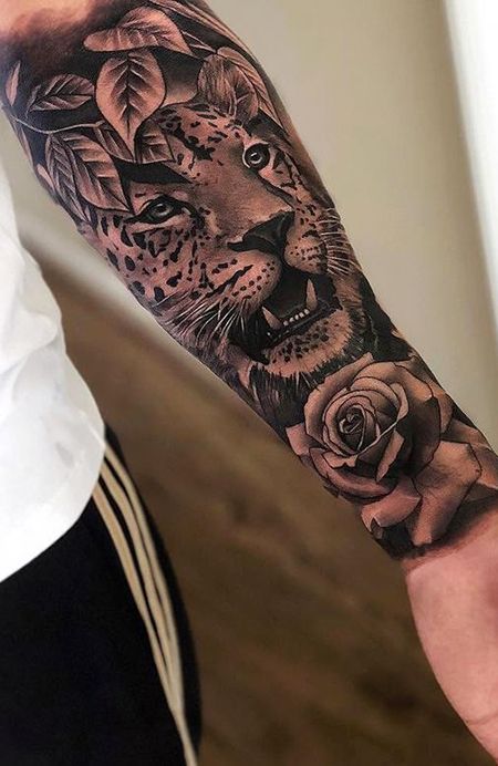 tatuajes tigres y rosas 117 Los 25 Mejores Diseños de Tatuajes de Rosas y Tigres
